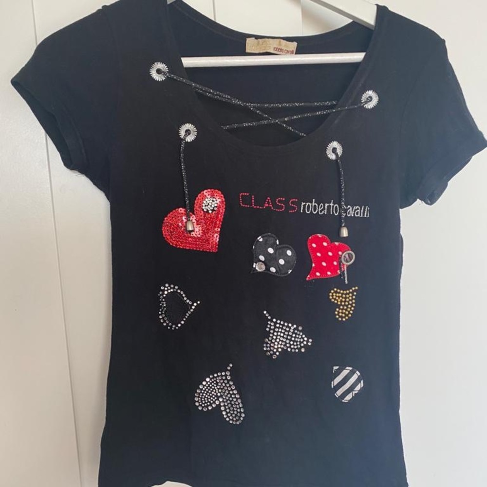Roberto Cavalli vintage top w sequins & bedazzled